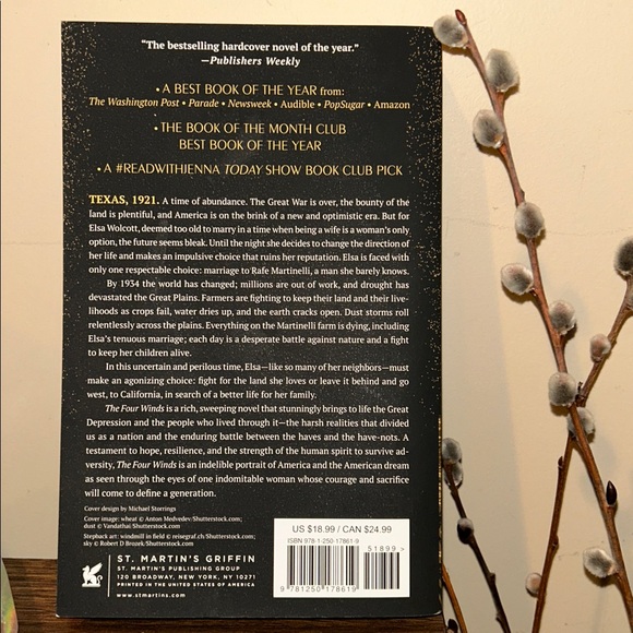 Kristin Hannah "The Four Winds" Paperback - Picture 2 of 2